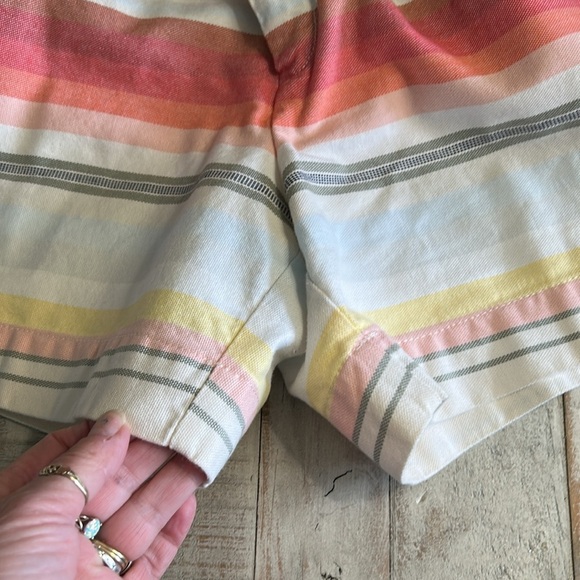 TOMMY HILFIGER MULTICOLOR STRIPES, FLAT HIGH WAIST, POCKET SHORTS SIZE 10 - Picture 7 of 13